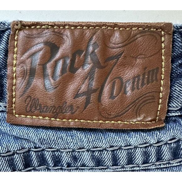 Rock 47 Wrangler Jeans Slim Straight Distressed 31x34 - Picture 5 of 12